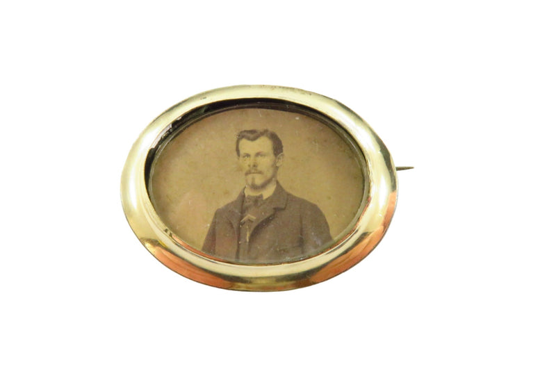 Circa 1860's Gold Filled Photo Brooch Memento For Restoration