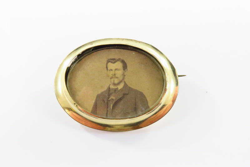 Circa 1860's Gold Filled Photo Brooch Memento For Restoration