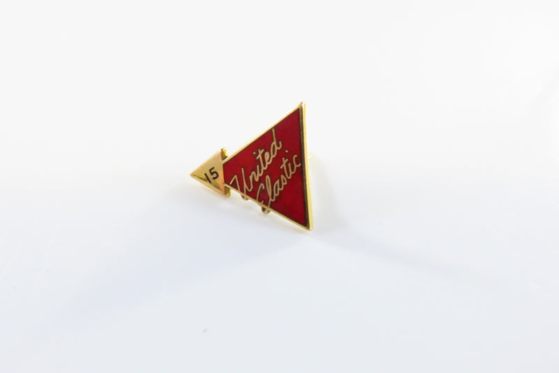 United Elastic 15 Year Service Pin 1/20 12K Gold Filled - No Back