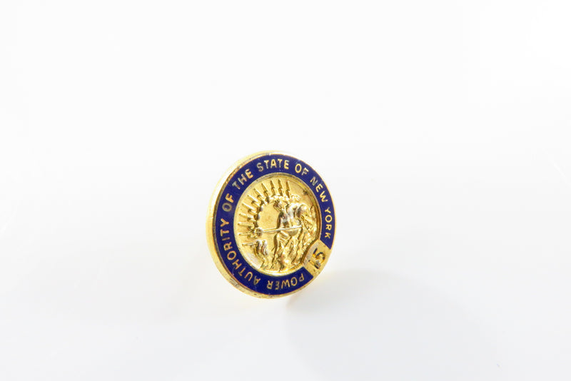 Power Authority for the State of New York 15 Year Gold Filled Service Pin BBCO