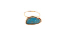 Rough Cut Turquoise & Rose Gold Filled Ring 1/20 14K GF — 14K, Gold — front view