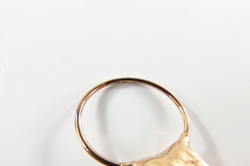 Rough Cut Turquoise & Rose Gold Filled Ring 1/20 14K GF