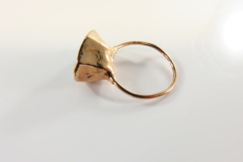 Rough Cut Turquoise & Rose Gold Filled Ring 1/20 14K GF
