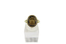 14K Yellow Gold Fraternity Emblem Onyx Plaque Ring