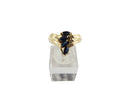 14K Solid Gold Diamond & Lab Created Sapphire Cluster Fashion Ring