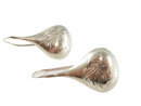 Puffy Teardrop 1 1/2" Hook Dangling Earring Set Sterling Silver Etched Design — Jewelry & Watches:Vintage & Antique Jewelry:F