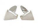 Bent Knudsen Denmark Sterling Cufflink Set No. 38 Swivel Back Geometric Design — front view