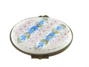 Small Porcelain Trinket Box Hand Painted Floral Decor 2 1/4" Wide — Collectibles:Decorative Collectibles:Trinket Boxes — fron