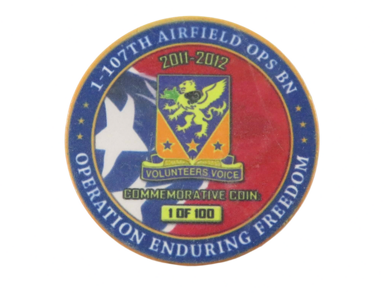 1-107th Airfield OPS BN 2011-2012 FOB Farah Afghanistan 1 of 100 Challenge Coin