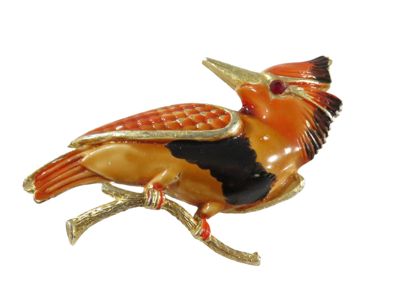 Jonette Jewelry J.J. Painted Bird Brooch