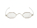 c1850 Coin Silver Eyeglass Spectacles With Glass Childrens 4" Temples — Silver — front view