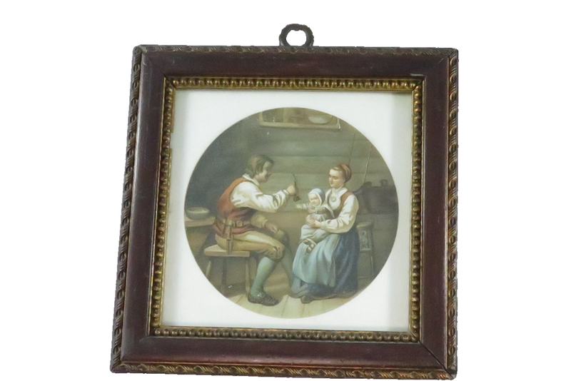 Miniature Antique Lithograph by Adolph Tidemand Printed by N.W.D. & S Norway c19 — front view