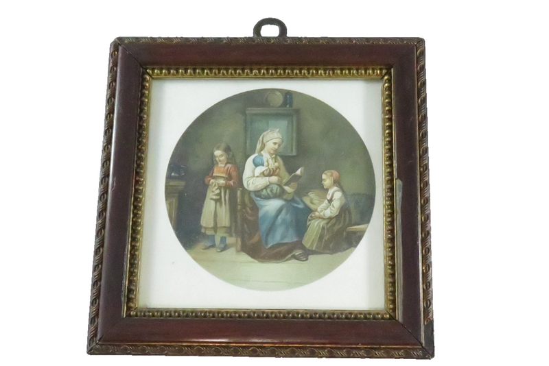 Miniature Antique Lithograph by Adolph Tidemand