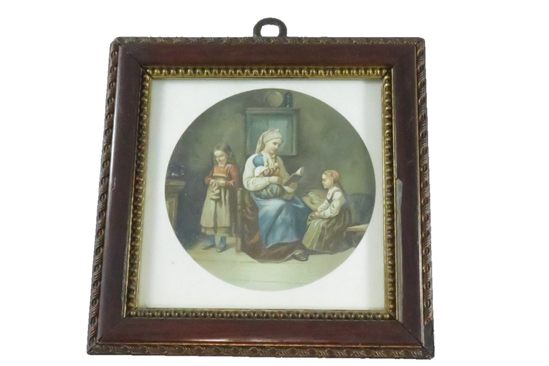 Miniature Antique Lithograph by Adolph Tidemand Printed by N.W.D. & S Norway c19 — front view