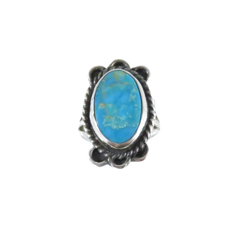 Blue turquoise Native American Sterling Ring