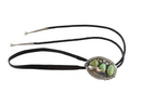 Green Turquoise Large Sterling Bolo Tie by Navajo Roy Buck