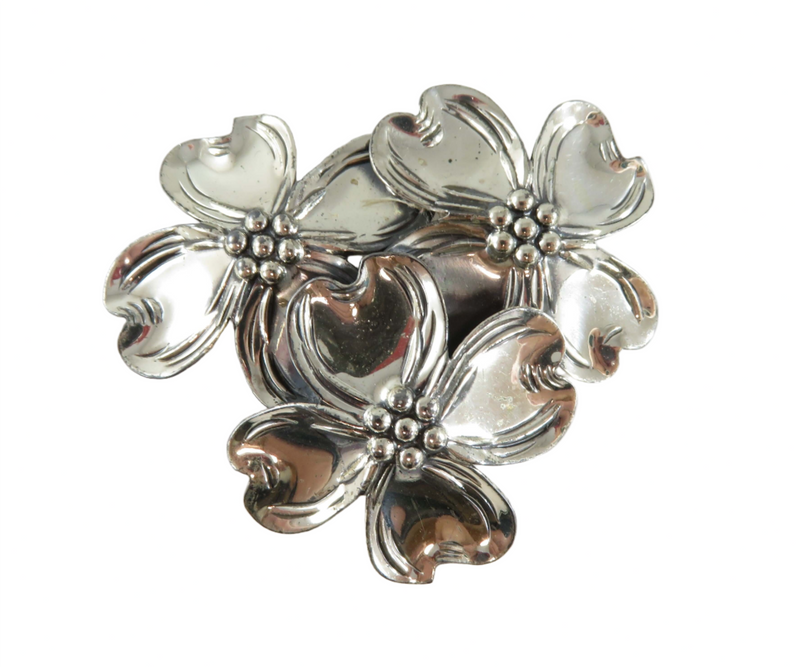 Dogwood Tree Flower Sterling Silver Brooch by Beau