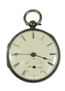 c1840 Silver Fusee Pocket Watch Diamond Jewel Detached Lever Escapement