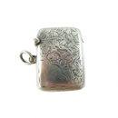 Lovely 1900 Foilate Match Safe Vesta Joseph Gloster UK Sterling Pocket Watch FOB — Sterling Silver, Silver — front view