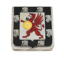 House of Romanov 875 Silver Enamel Coat of Arms Trinket Box M1-7 — Silver, Enamel — front view