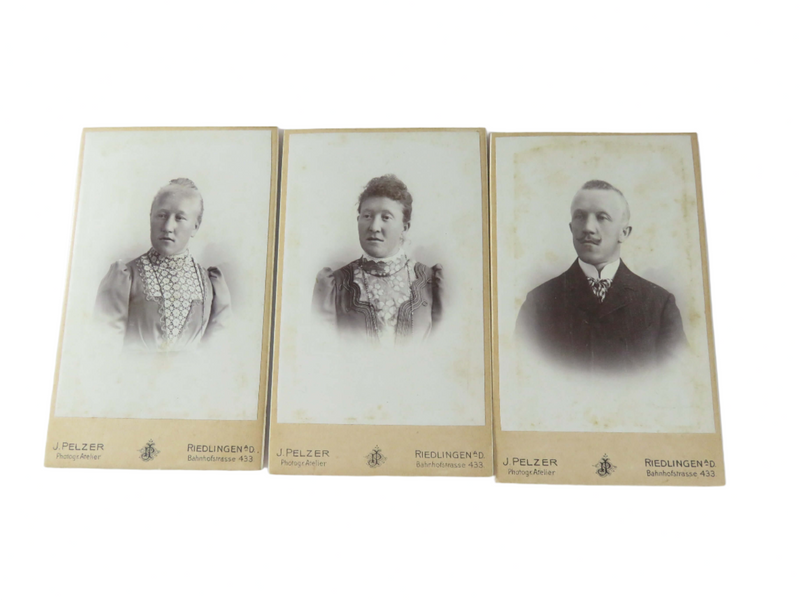 Grouping of 3 Vogel Family Members J. Pelzer Cartes des Visites Photographs Germ