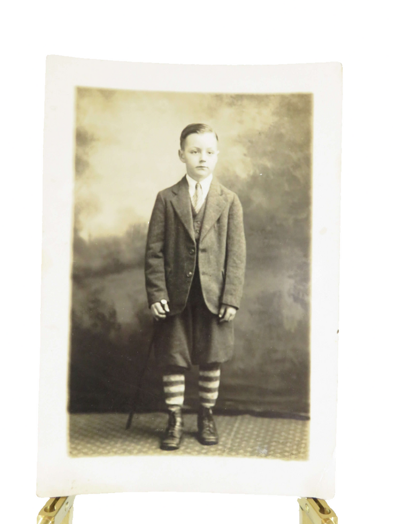 c1920 Portrait of a Young Boy in Knickers Outfit Augusta GA Herald Building Sale