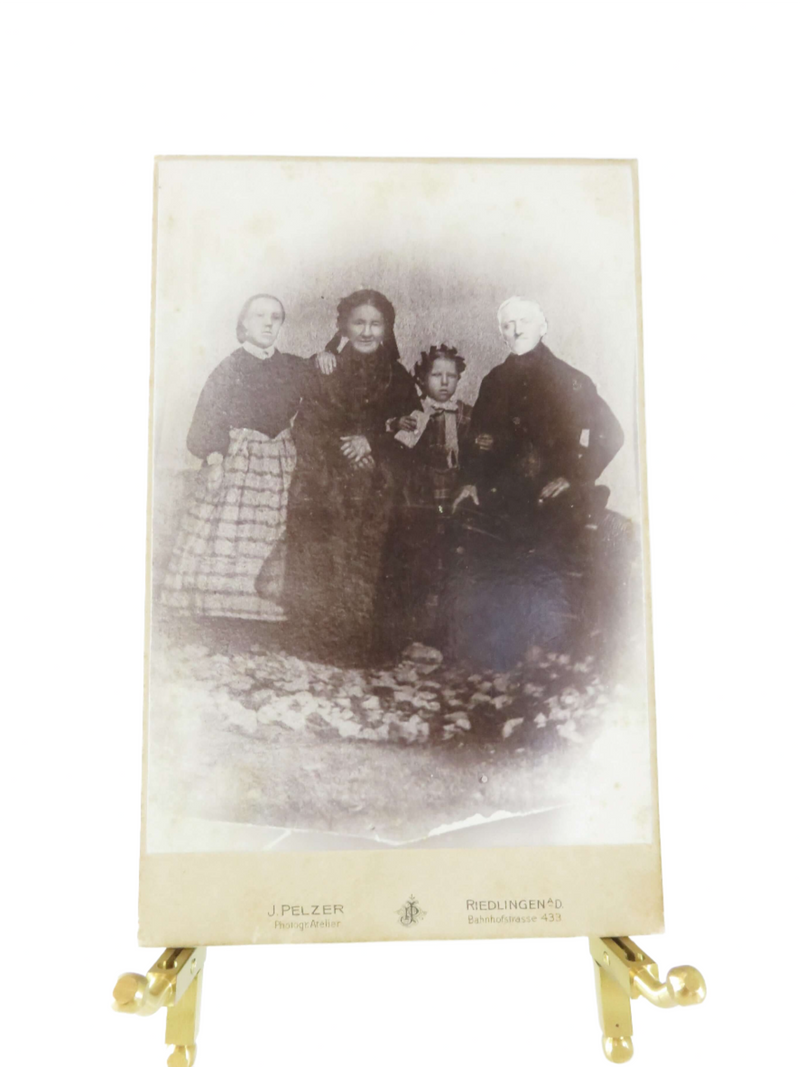 Cabinet Card Photograph of a Photo with Cropped Head J. Pelzer