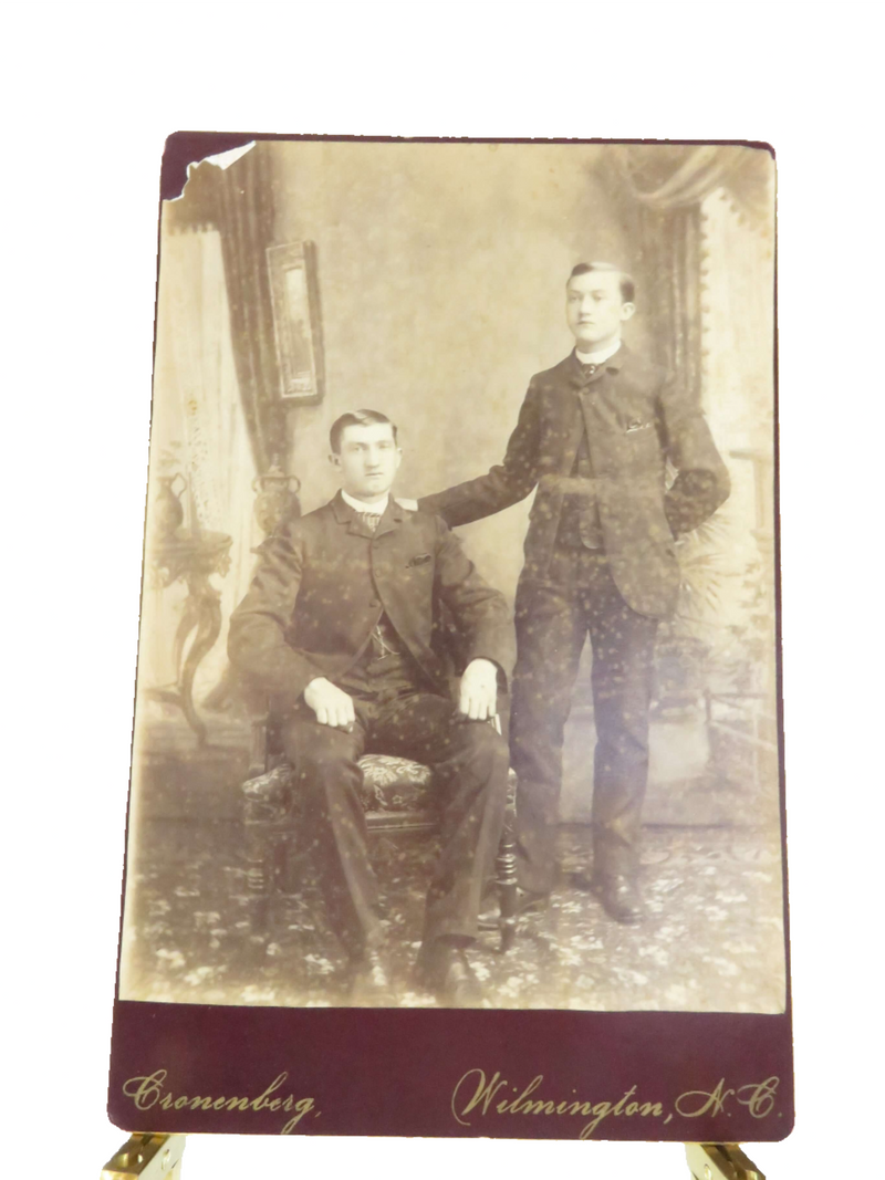 A Rare Cabinet Card Portrait by Cronenberg of Wilmington NC Two Gentleman