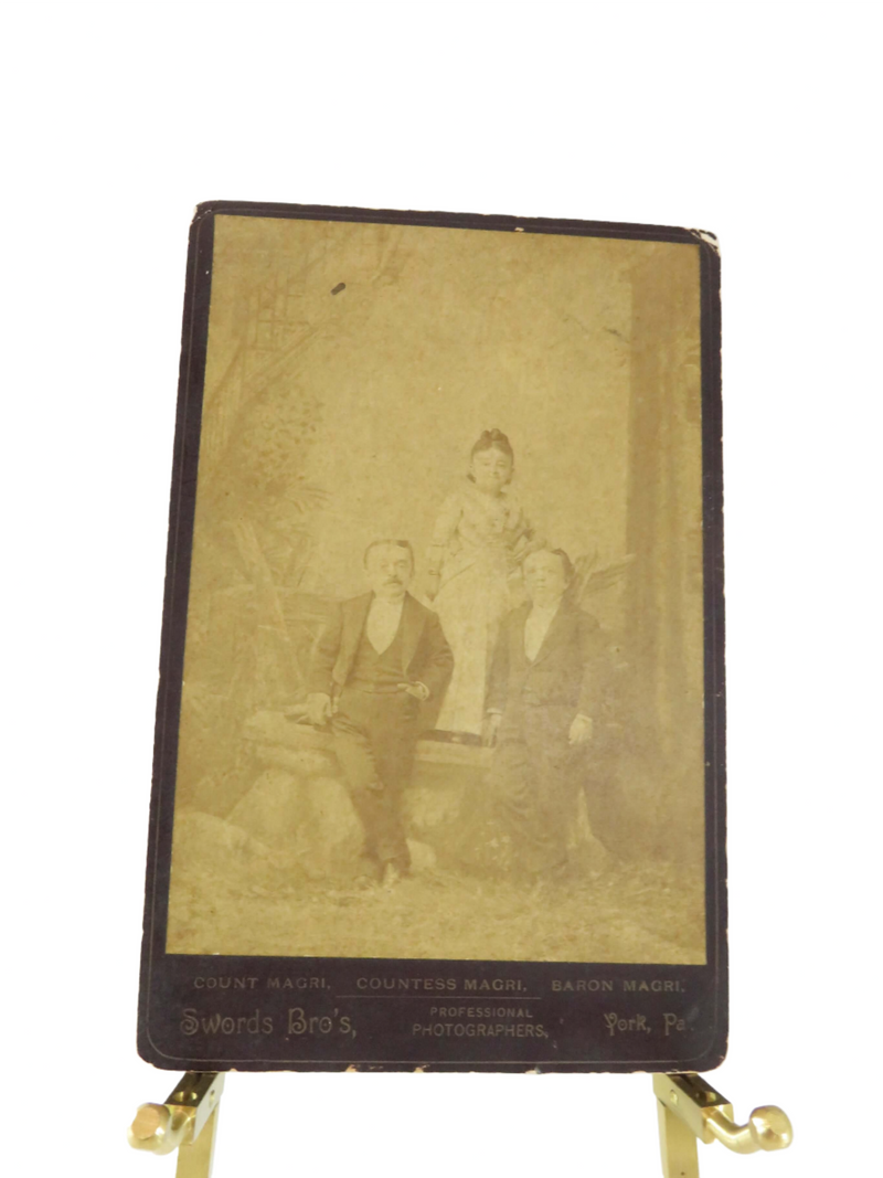 Count Magri, Countess Magri, Baron Magri Swords Bro's York PA Cabinet Card — Silver — front view