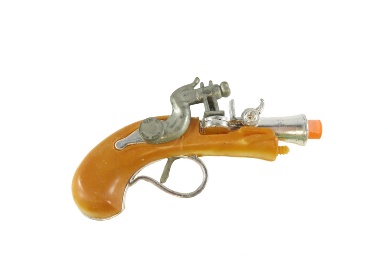 3 1/2" Musket Cap Gun Made in Hong Kong Circa 1970's Metal Plastic