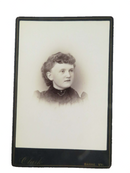 Edna S Clark Right Facing Teenager in Black Clark Barre Vermont Antique Photogra — front view