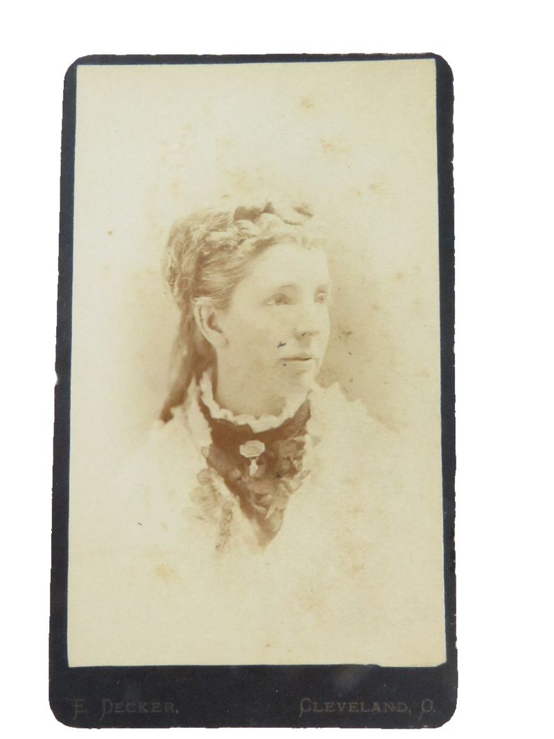 Unnamed Sitter Victorian Woman Hair Bun E. Decker Cleveland Antique Photograph