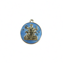 Saint Benedict Blue Enamel 925 Silver Religious Medal Charm – Petite Vintage Pendant — Jewelry & Watches:Fashion Jewelry:Char