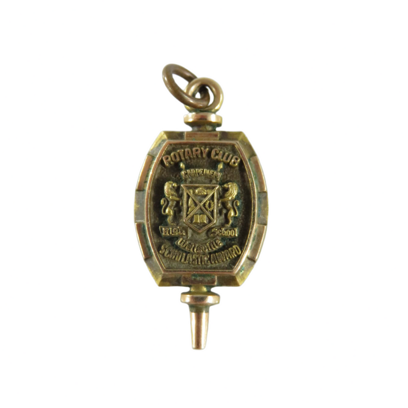 1942 Rotary Club Wellsville High School Scholastic Award 1st Year Medal Gold Fil — Gold — front view