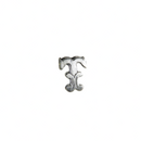 Letter T Ring Insert for Signet Monogram Rings Hardstone Ring Letter T 8.02mm — Silver — front view