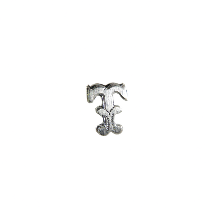Letter T Ring Insert for Signet Monogram Rings Hardstone Ring Letter T 8.02mm — Silver — front view