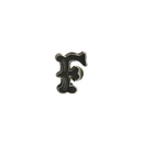 Letter F Ring Insert for Signet Monogram Rings Hardstone Ring Letter F 8.19mm — Silver — front view