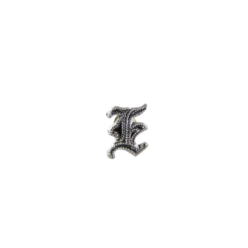 Letter E Ring Insert for Signet Monogram Rings Hardstone Ring Letter E 6.65mm — Silver — front view