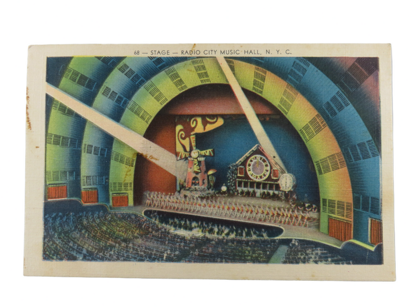 Radio City Music Hall Manhattan Post Card Publishing Circa 1940's Unused Linen