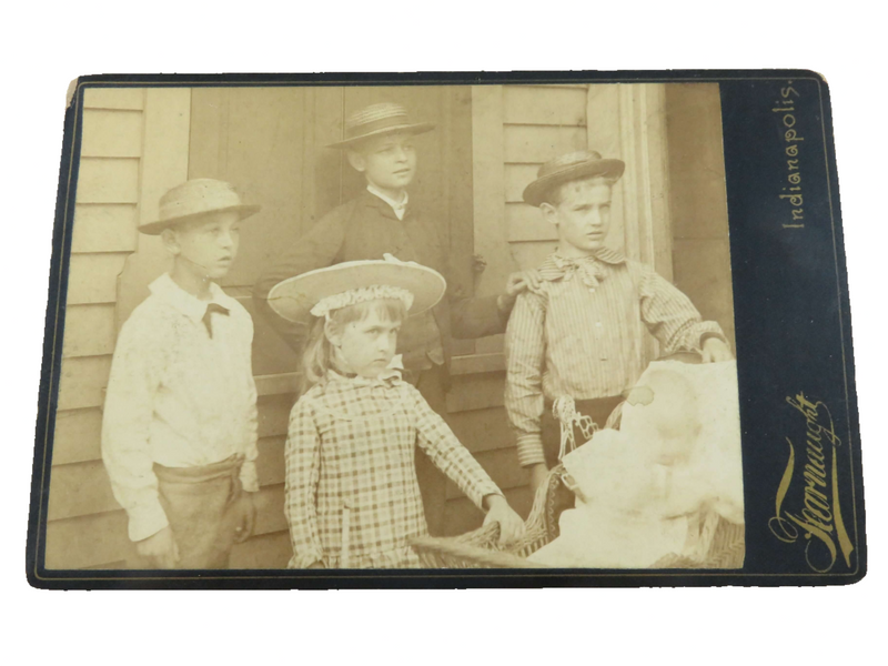 Antique Photograph 5 Children Fearnaught Artistic Photographer Indianapolis IN