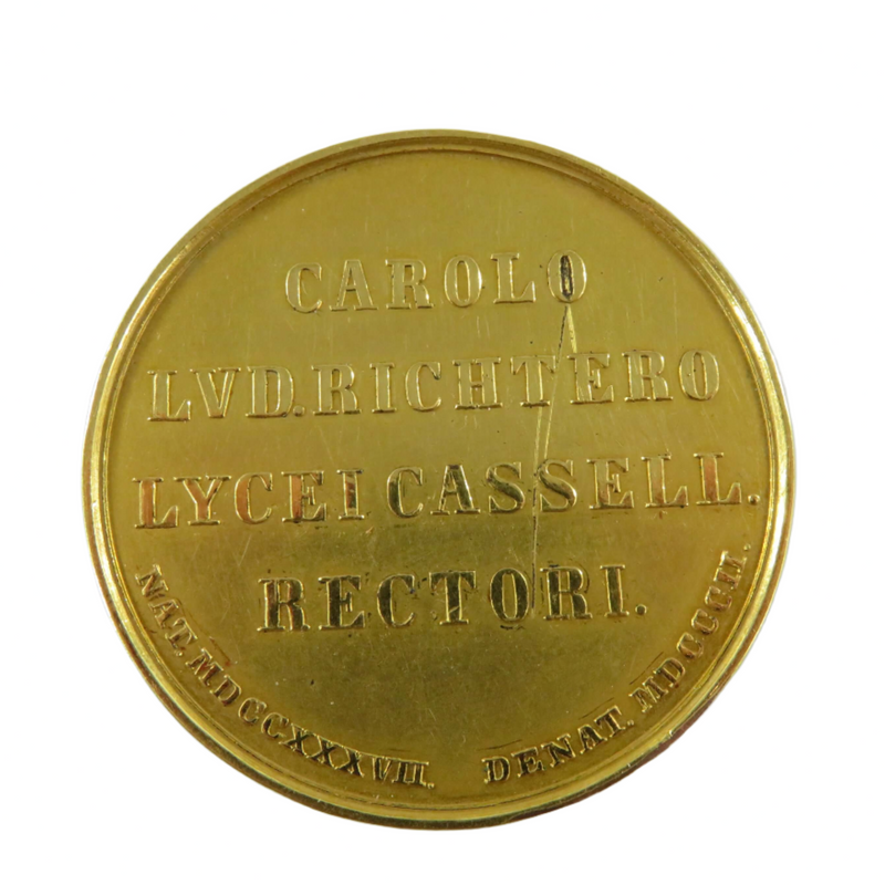 Carl Ludwig Richter Carl Friedrich Weber Lyceum Fridericianum Kassel Gold Medal Reverse View