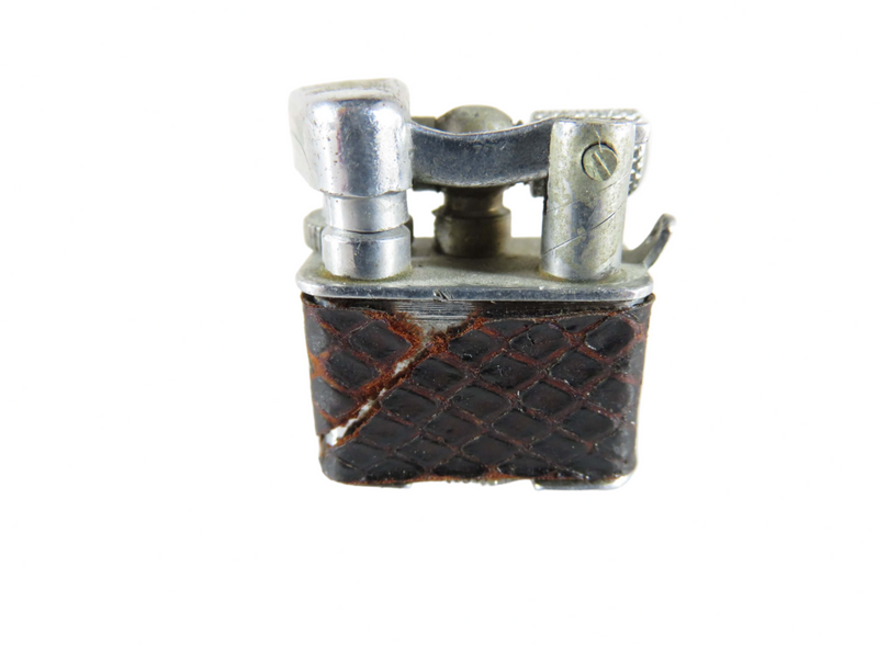 1950's Miniature Flip Top Cigar Keychain Lighter Leather Wrapped Japan