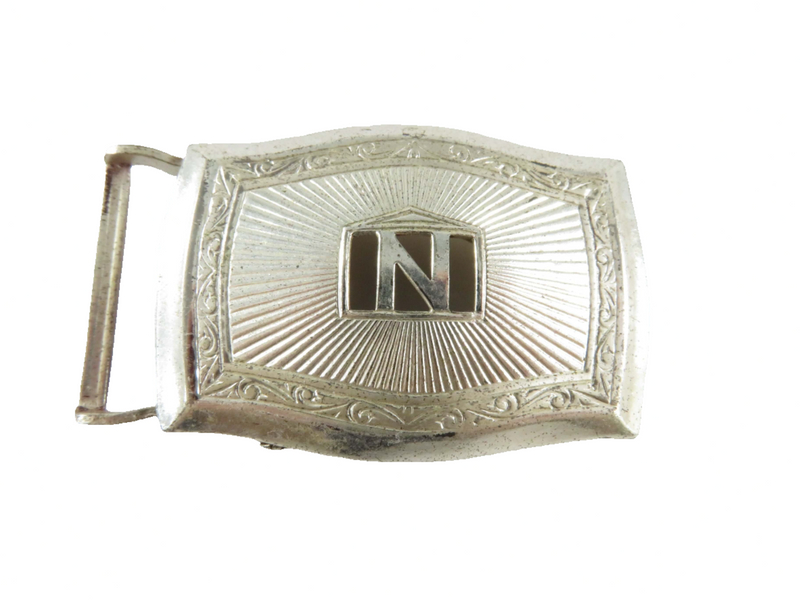 Art Deco Letter N Belt Buckle Multi Grip Multi Plate Designed Antique Circa 1922