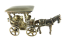 Vintage Large 3D Sterling Silver Beau Horse & Carriage Charm Pendant Spinning Wheels — Sterling Silver, Silver — front view