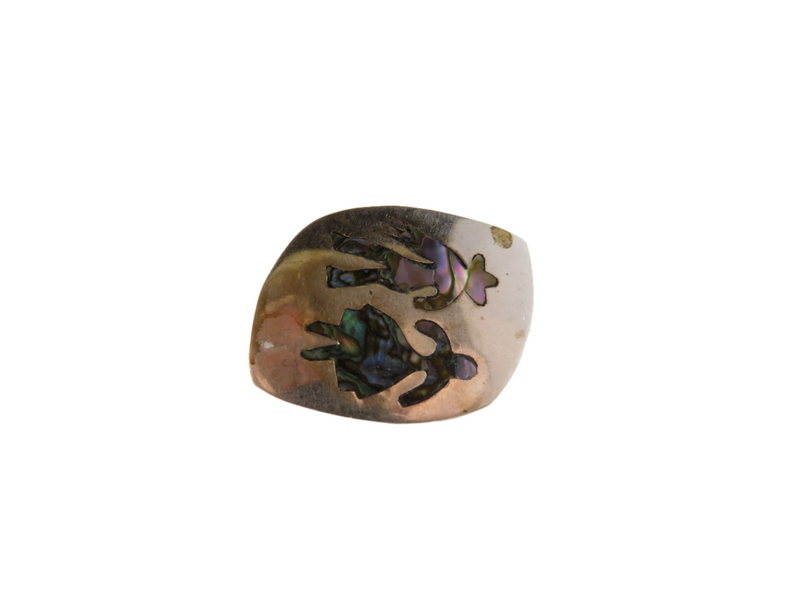 Vintage Unmatched Man & Woman Abalone and Sterling Disc Taxco APO Single Silver Earring — Jewelry & Watches:Vintage & Antique