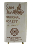 1961 San Juan National Forest Colorado New Mexico Forest Service Map Art — front view