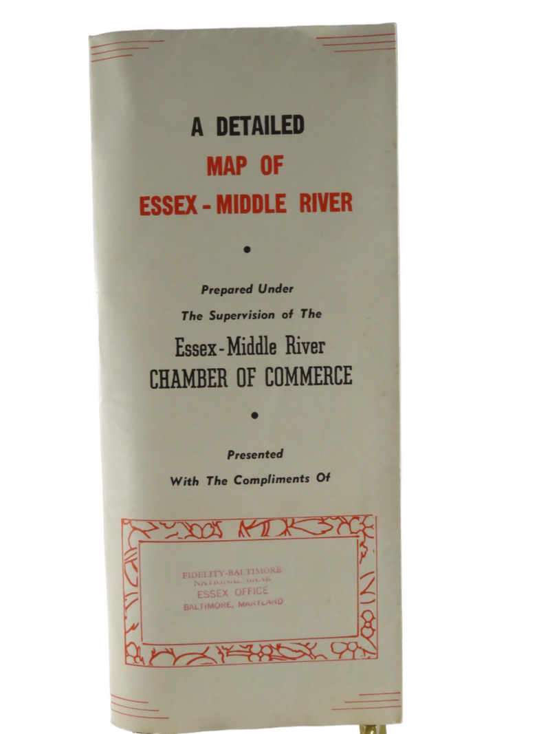 Circa 1960 Advertising Map of Essex - Middle River Chamber of Commerce Map Art