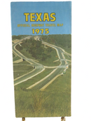 1975 Official Highway Travel Map of Texas Dept of Transportation Map Art — front view