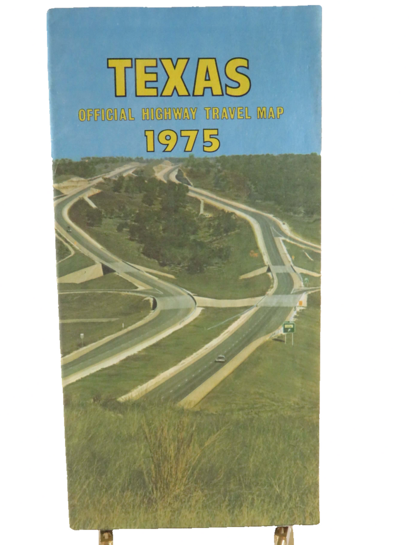 1975 Official Highway Travel Map of Texas Dept of Transportation Map Art