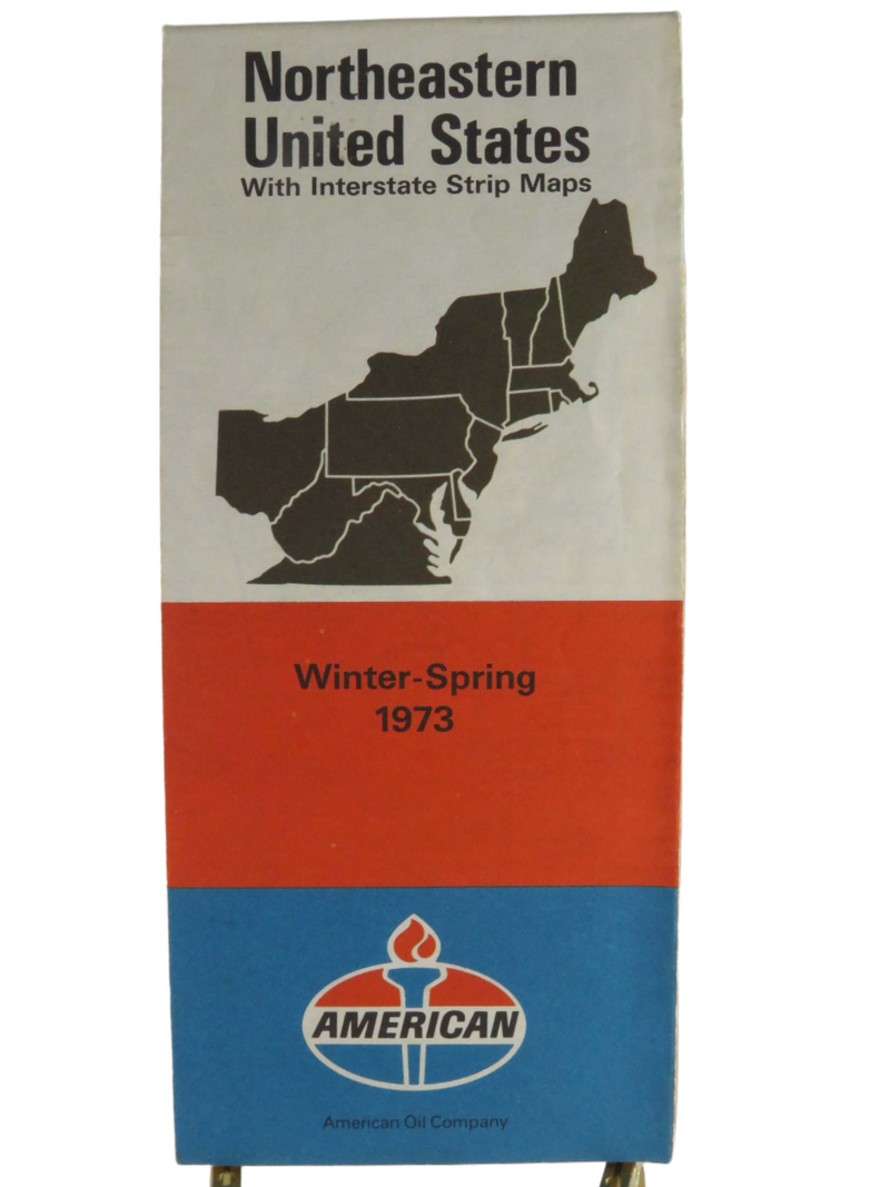 1973 American Northeastern United States Maps Universal Printing Map Art